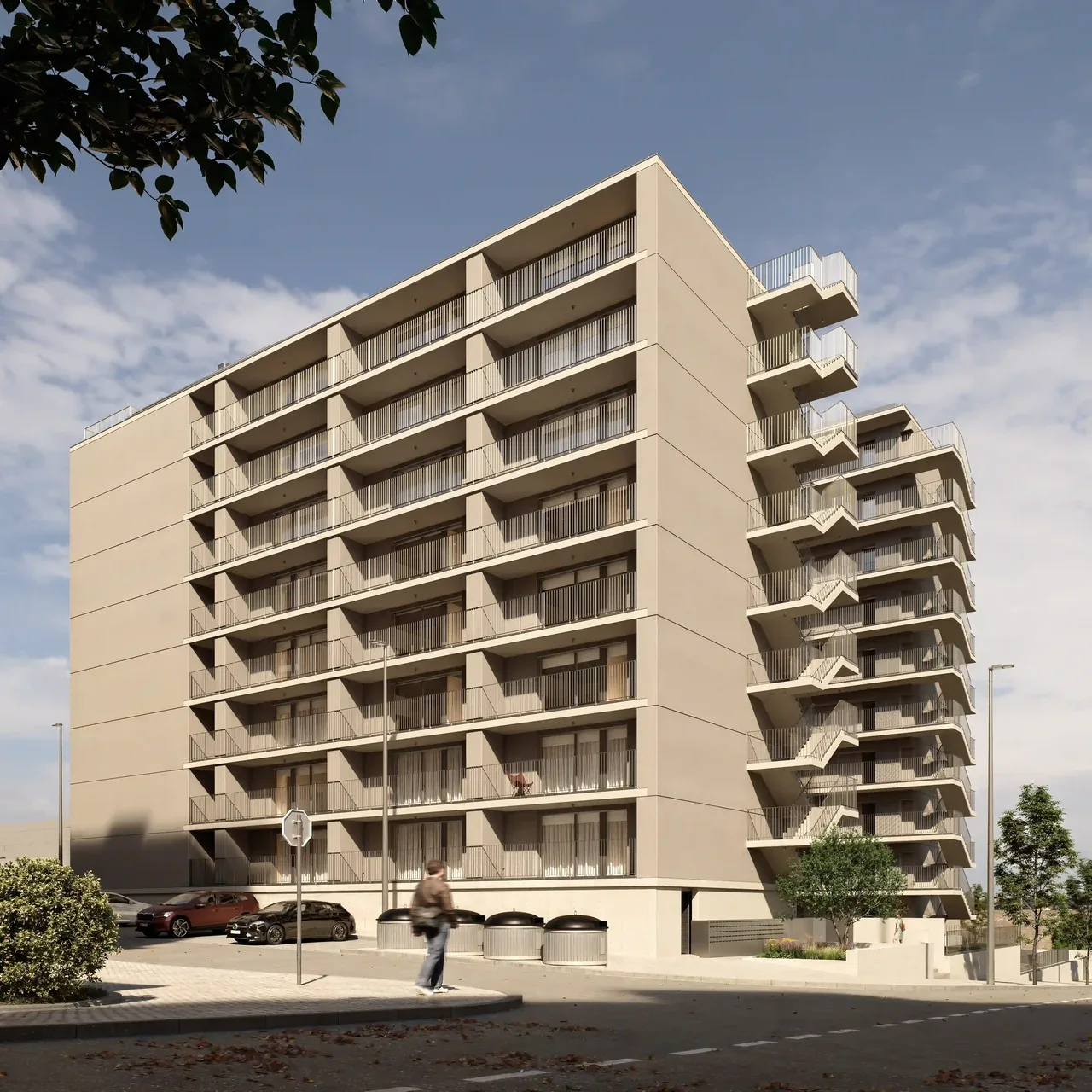 Zona social de um apartamento no Monte da Virgem Flats